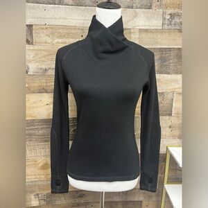 Prana Black Mock Neck Long Sleeve Top
